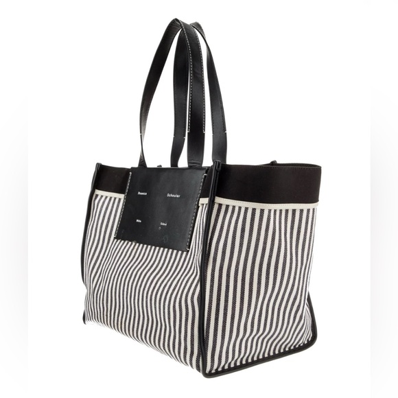 Proenza Schouler White Label Black and Cream Striped Tote - Picture 1 of 3